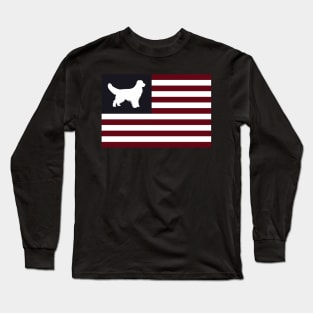 Golden Retriever Flag Long Sleeve T-Shirt